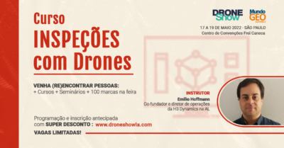 Curso sobre Inpeções com Drones com inscrição gratuita e vagas limitadas