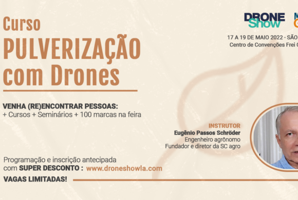 Curso sobre Pulverização com Drones com inscrição gratuita e vagas limitadas