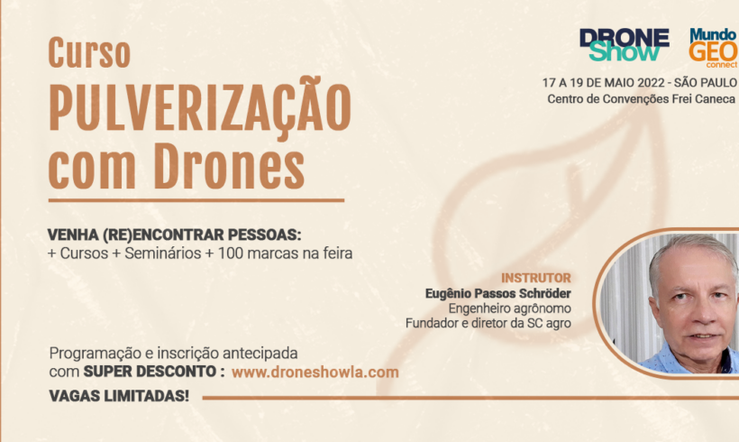 Curso sobre Pulverização com Drones com inscrição gratuita e vagas limitadas