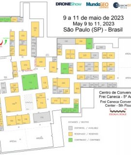 Feira 2023: iniciada venda de estandes dos eventos DroneShow, MundoGEO Connect e SpaceBR Show