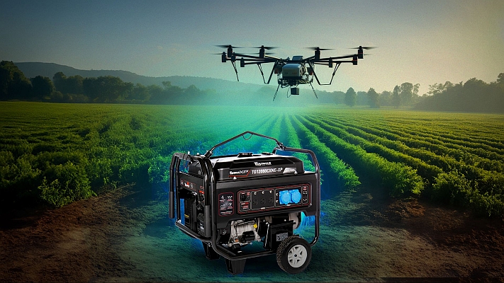 Geradores e motobombas ampliam a eficiência dos drones agrícolas Geradores e motobombas ampliam a eficiência dos drones agrícolas