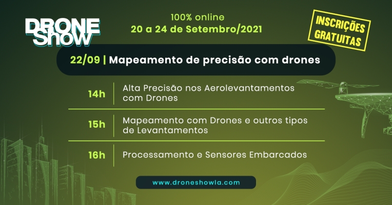 Mapeamento de precisão e regulamentação será destaque no DroneShow em setembro com inscrição gratuita