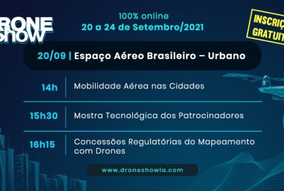 Regulação do espaço aéreo urbano no Brasil em destaque no DroneShow em setembro com inscrição gratuita