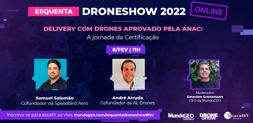 Esquenta Online DroneShow 2022: Delivery com Drones aprovado pela ANAC – A Jornada da Certificação