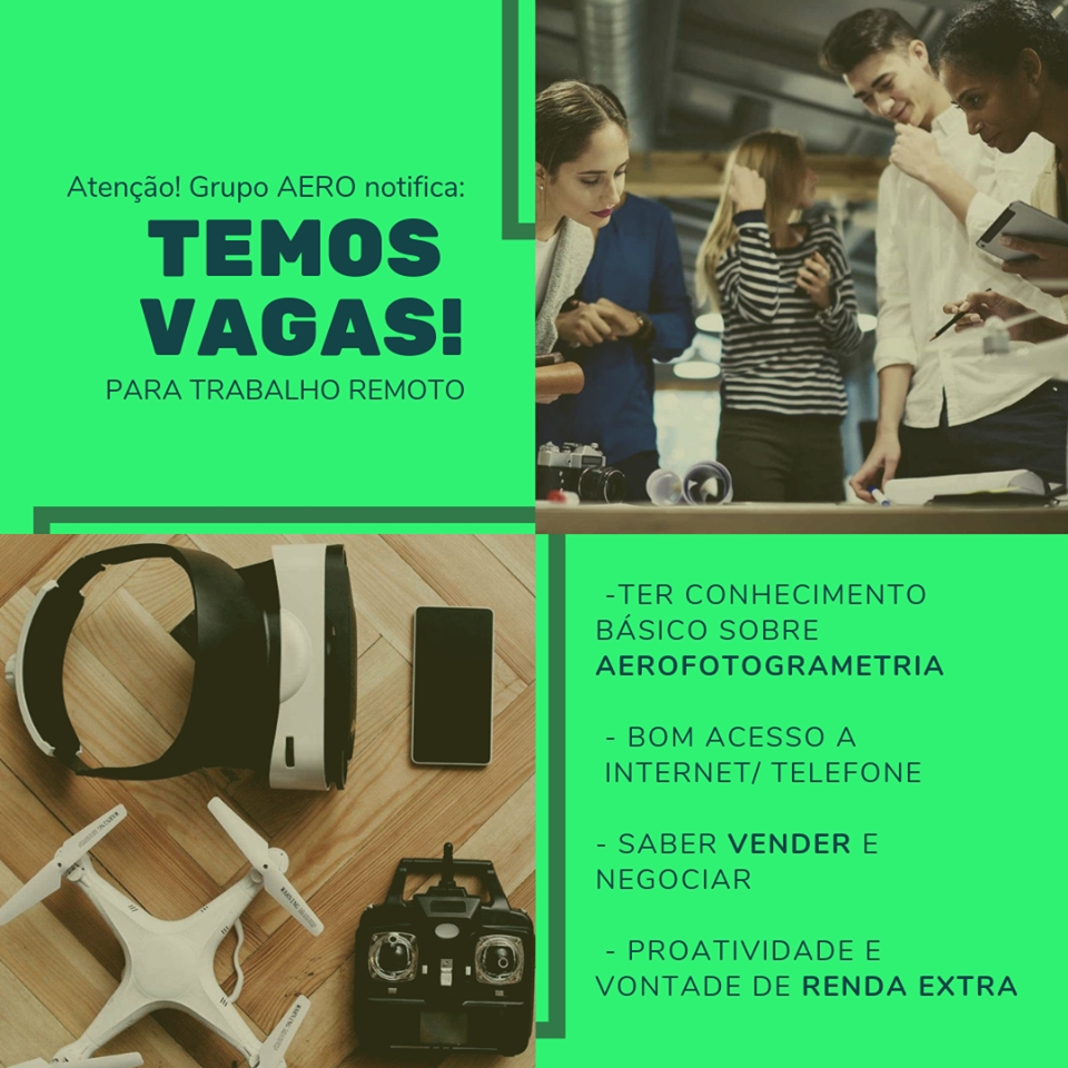 Grupo Aero anuncia abertura de vagas para trabalho remoto - DroneShow